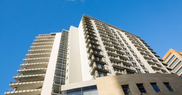 Modern office skyscrapers in business district